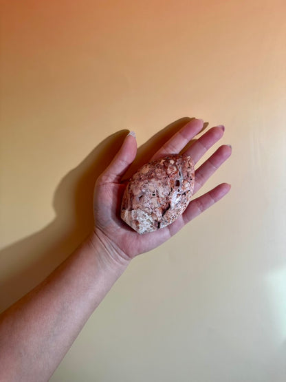 Indonesian Pink Crazy Lace Agate Flame – Option C | Collector Crystal, Optimism & Transformation