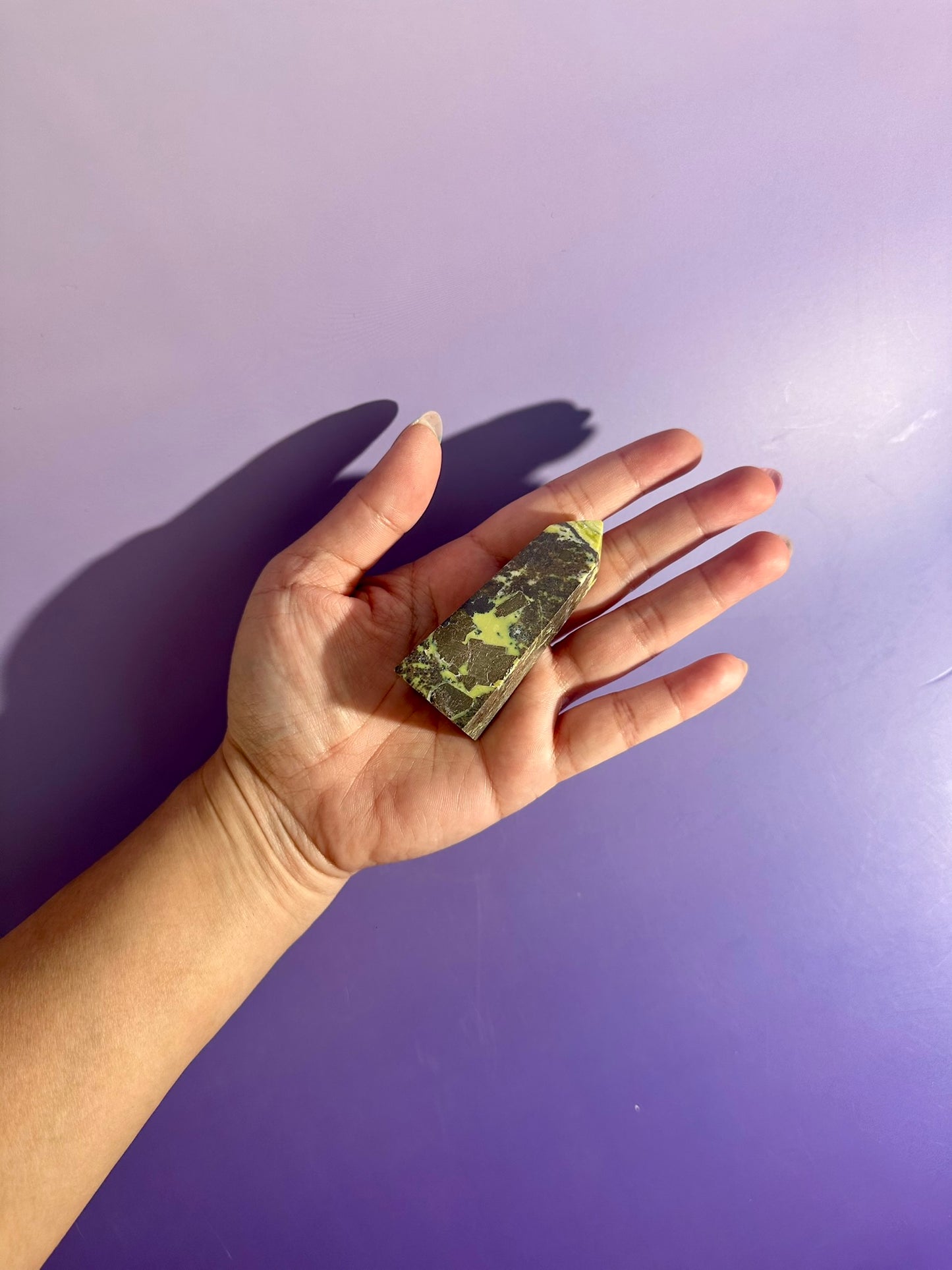 Perfectly Imperfect Serpentine with Pyrite Tower (Peru) Option A Misfit | Chipped Tip | Grounding Crystal