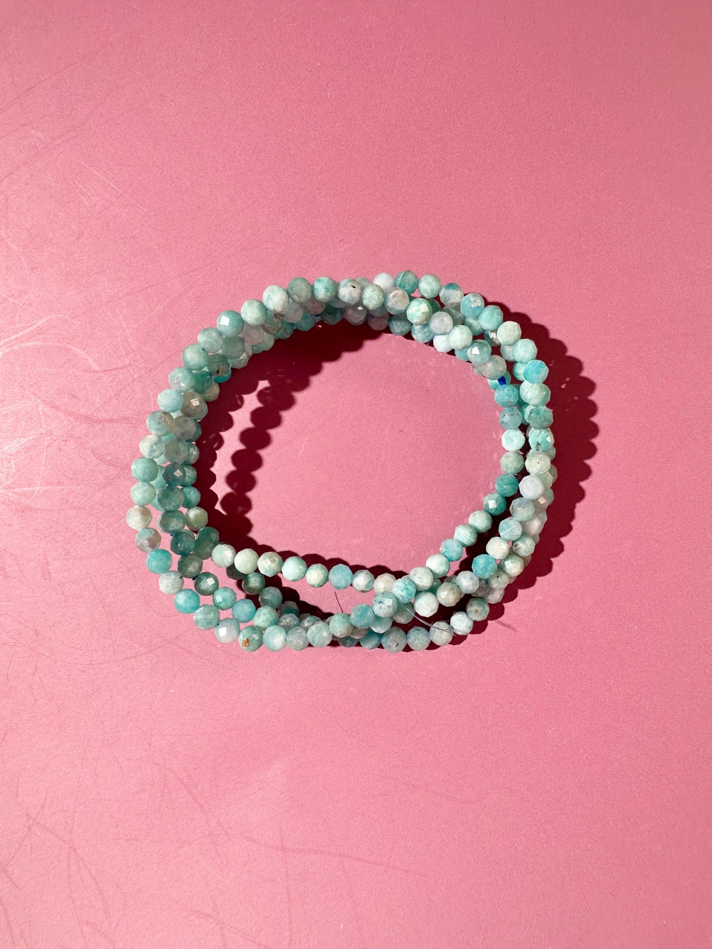 3mm Faceted Amazonite Beaded Bracelet | Harmony, Truth & Calm Energy