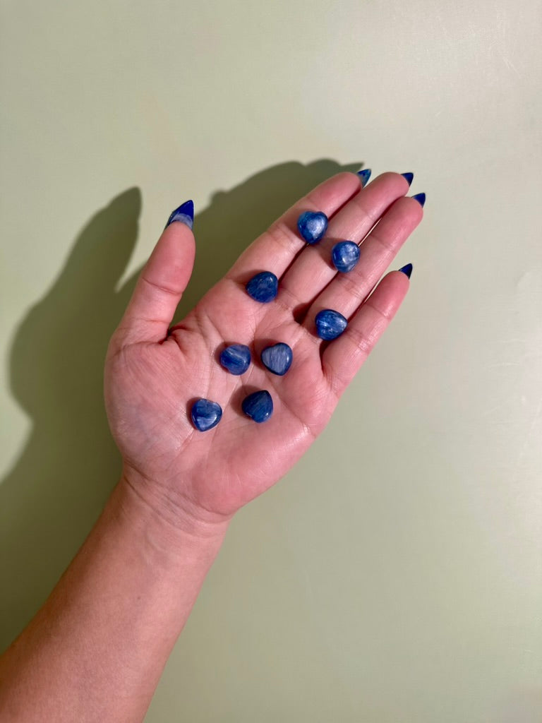 Mini Blue Kyanite Heart | Blue Crystal Carving