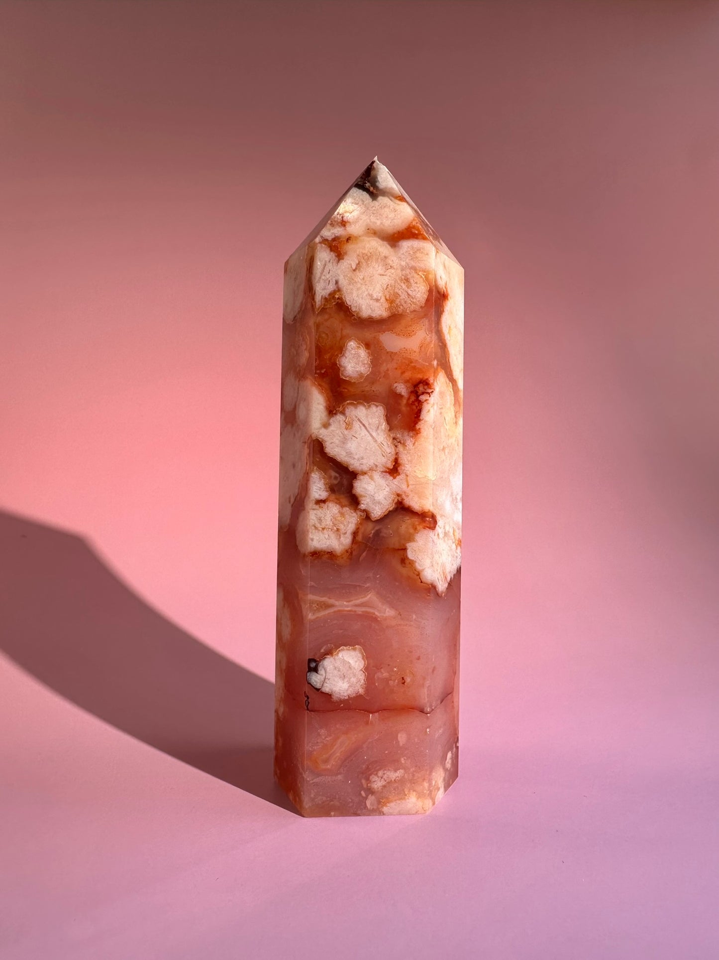 Carnelian Flower Agate Tower – Option C