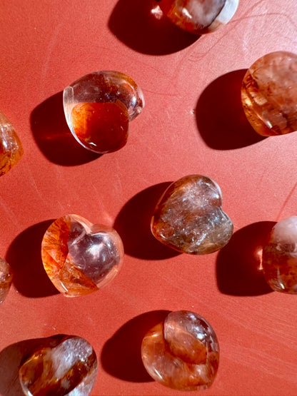 Teeny Fire Quartz Heart | Hematoid Quartz Crystal