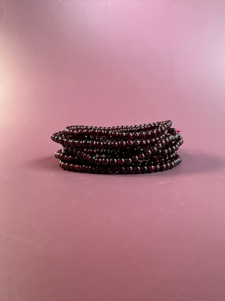 4 mm Garnet Beaded Bracelet