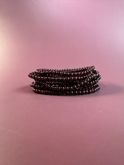 4 mm Garnet Beaded Bracelet