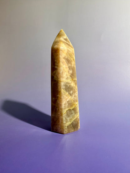 Peach Moonstone Tower – Option C | Collector Crystal, Self-Love & Gentle Transformation