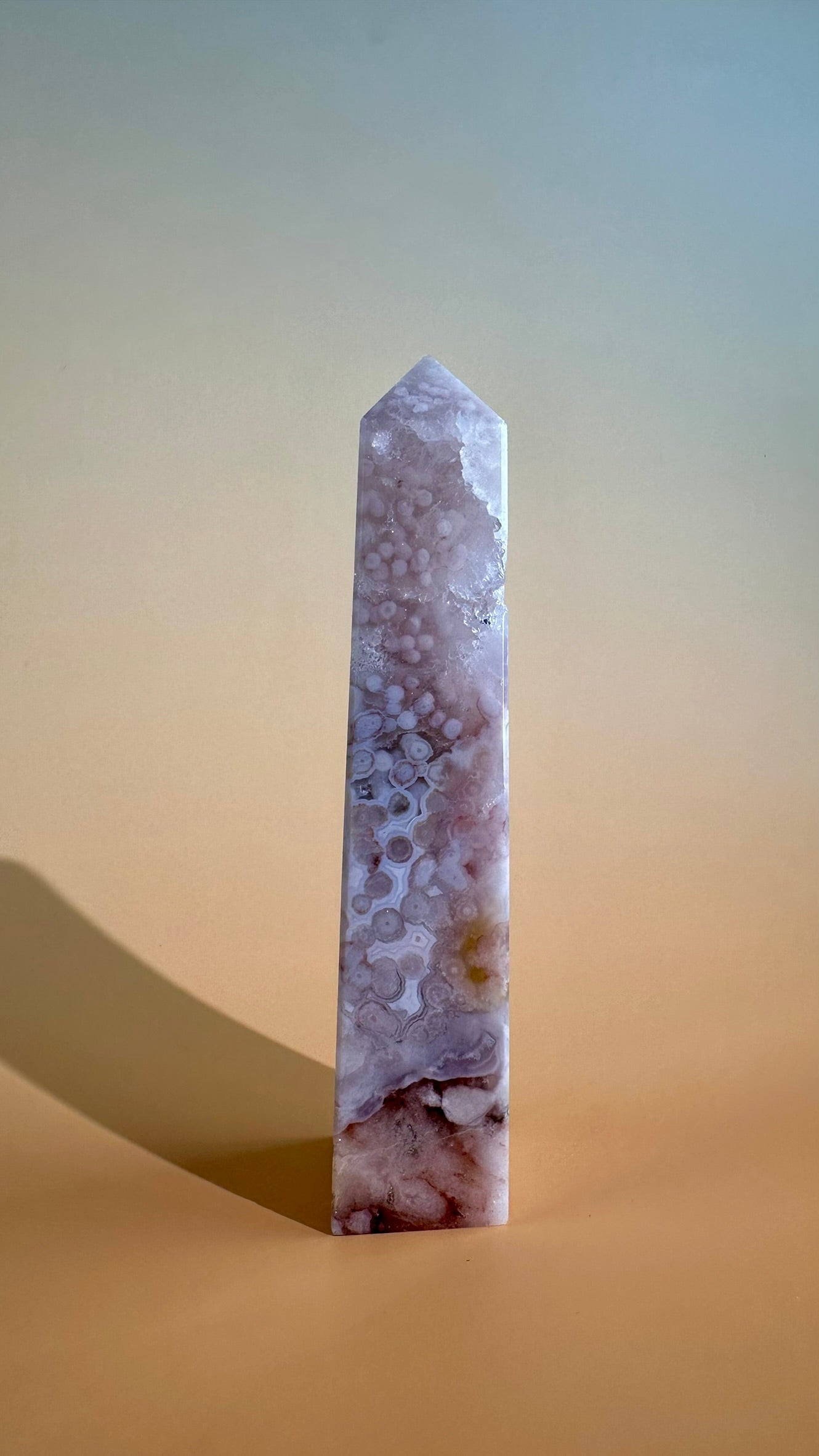Druzy Flower Agate Obelisk – Option F