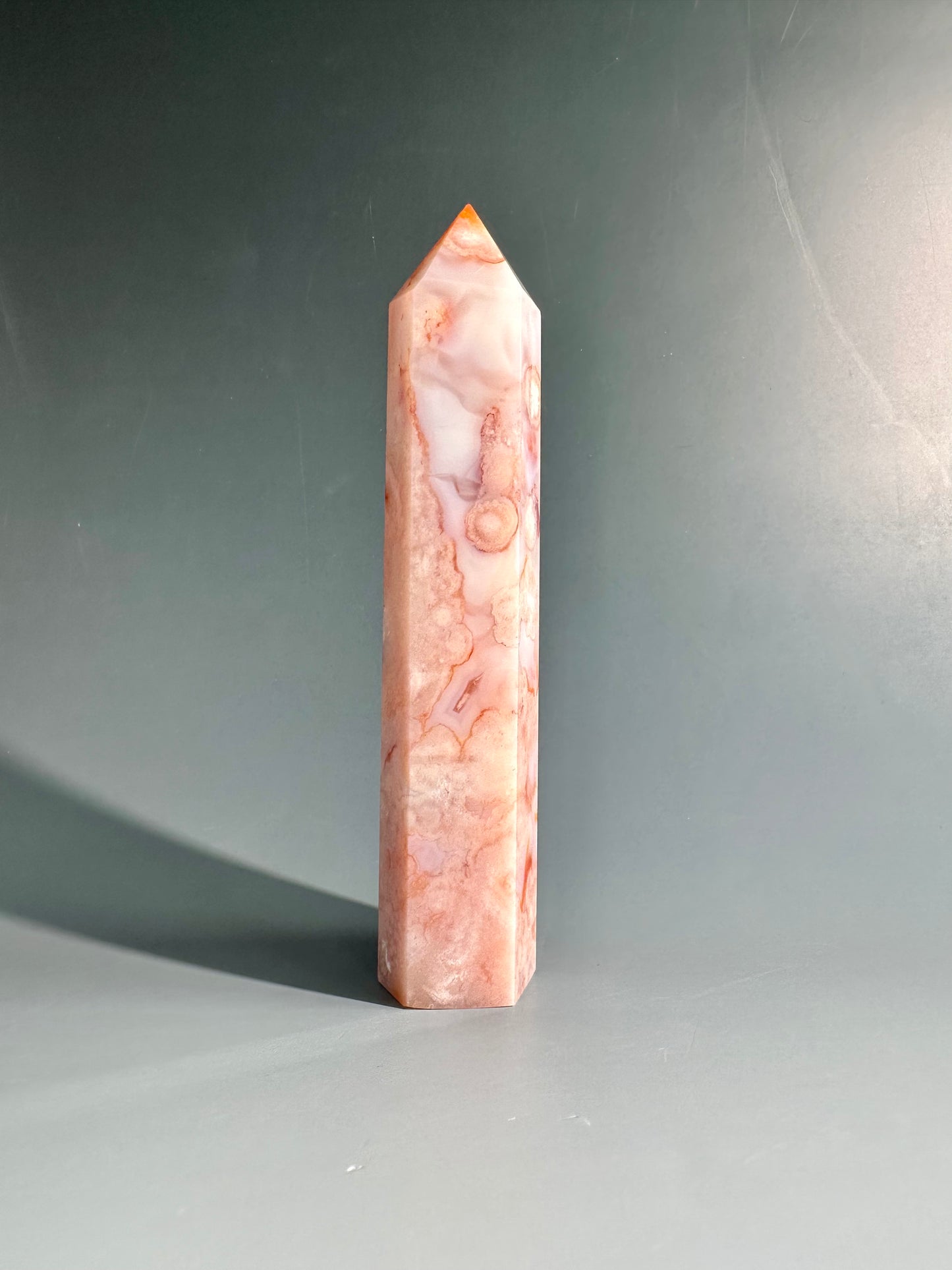 Carnelian Flower Agate Tower Option K | Blooming Potential, Courage & Joy Crystal