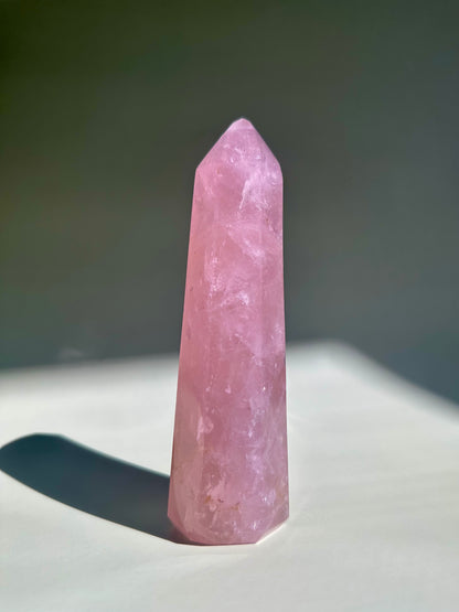 Large Rose Quartz Tower - B