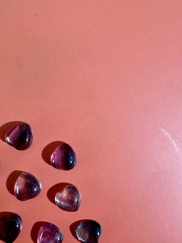 Mini Rainbow Fluorite Heart | Crystal Carving