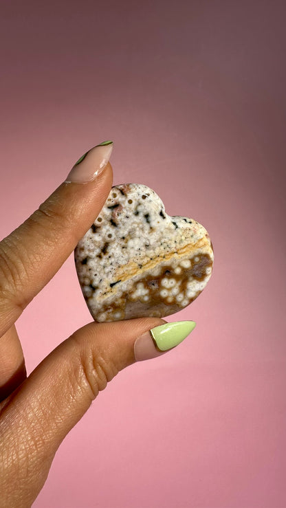 Ocean Jasper Heart Carving – Option I