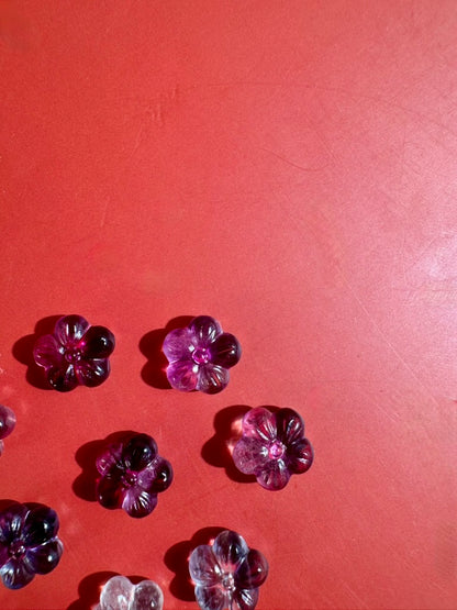 Mini Rainbow Fluorite Flower | Crystal Carving
