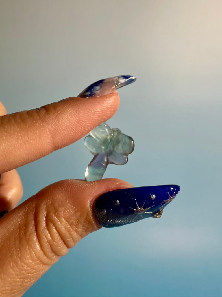 Mini Rainbow Fluorite Dragonfly | Crystal Carving