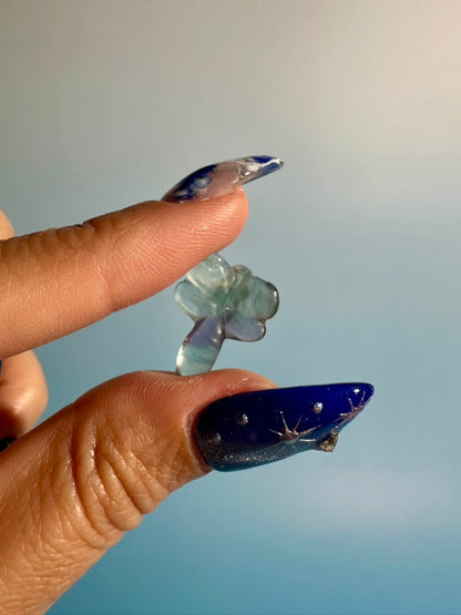 Mini Rainbow Fluorite Dragonfly | Crystal Carving