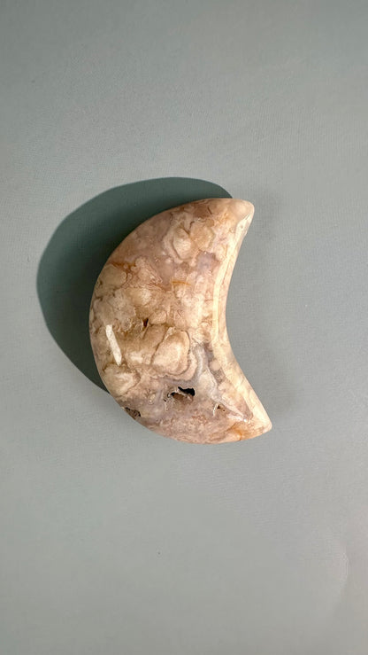 Flower Agate Crescent Moon – Option E