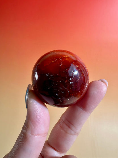 Carnelian Sphere – Option F | Collector Crystal, Passion & Courage Energy