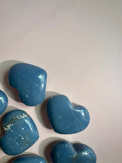 Angelite Standing Heart Carving