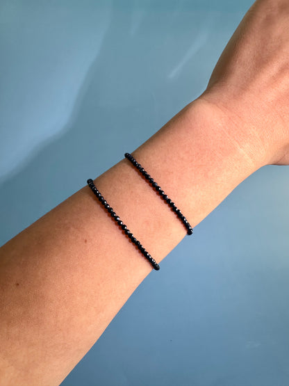 2mm Faceted Sapphire Bracelet with 925 Silver Adjustable Extender