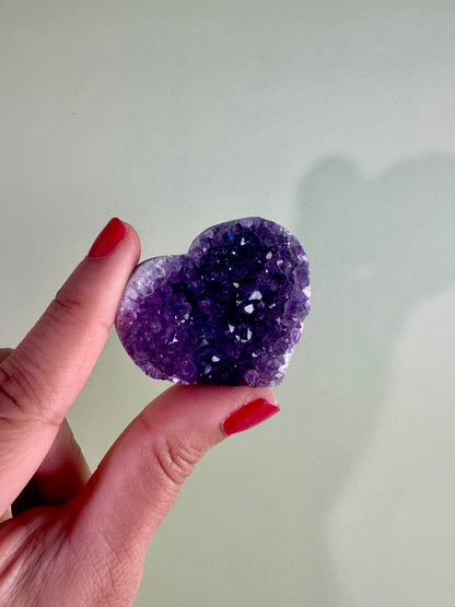 Small Druzy Amethyst Heart - E