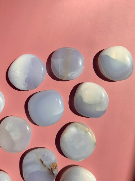Blue Chalcedony Flat Palm