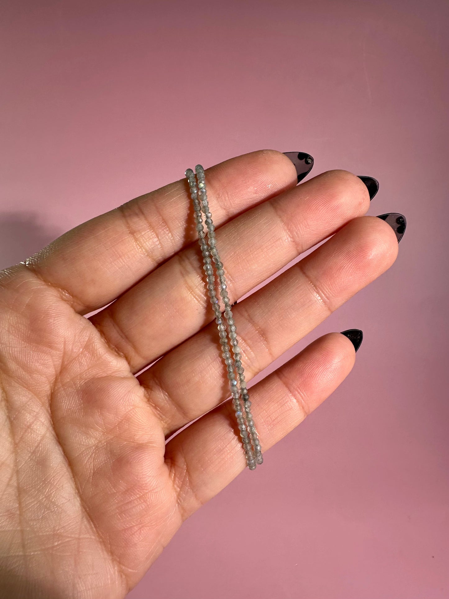 2mm Labradorite Adjustable Beaded Bracelet