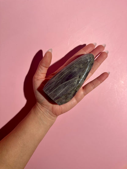 Medium Purple Flash Labradorite Standing Freeform – Option H