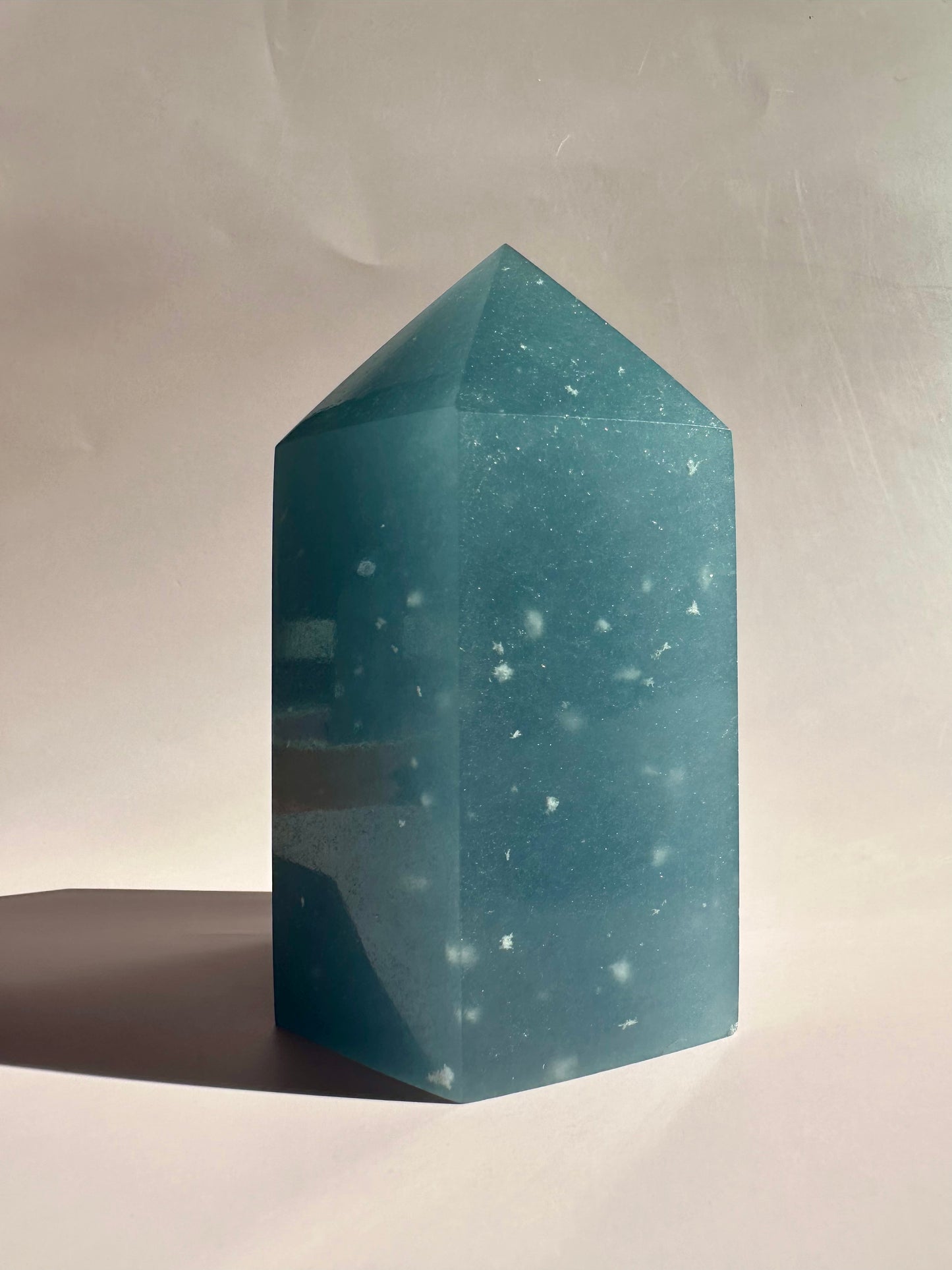 Large Peruvian Snowflake Angelite Tower - D