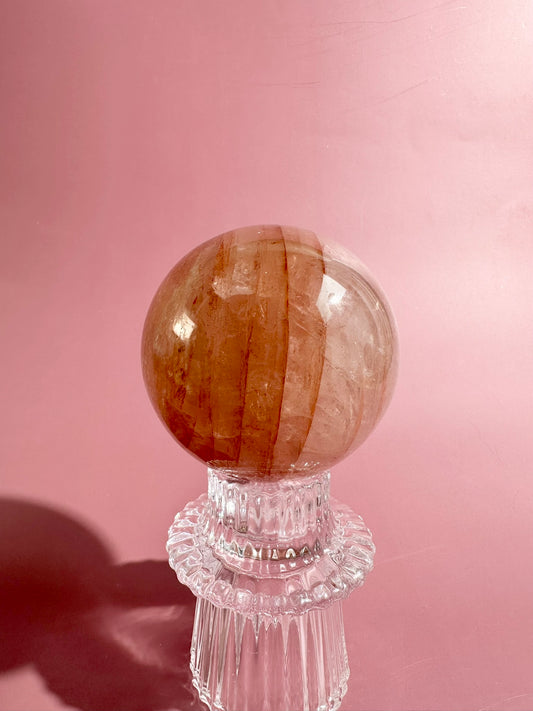 Fire Quartz Sphere Option J | One-of-a-Kind Polished Hematoid Quartz Crystal