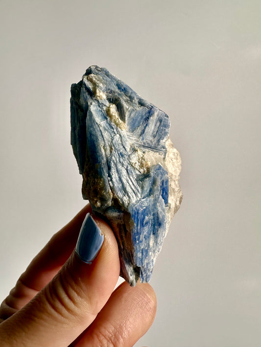 Kyanite in Quartz Cluster - A