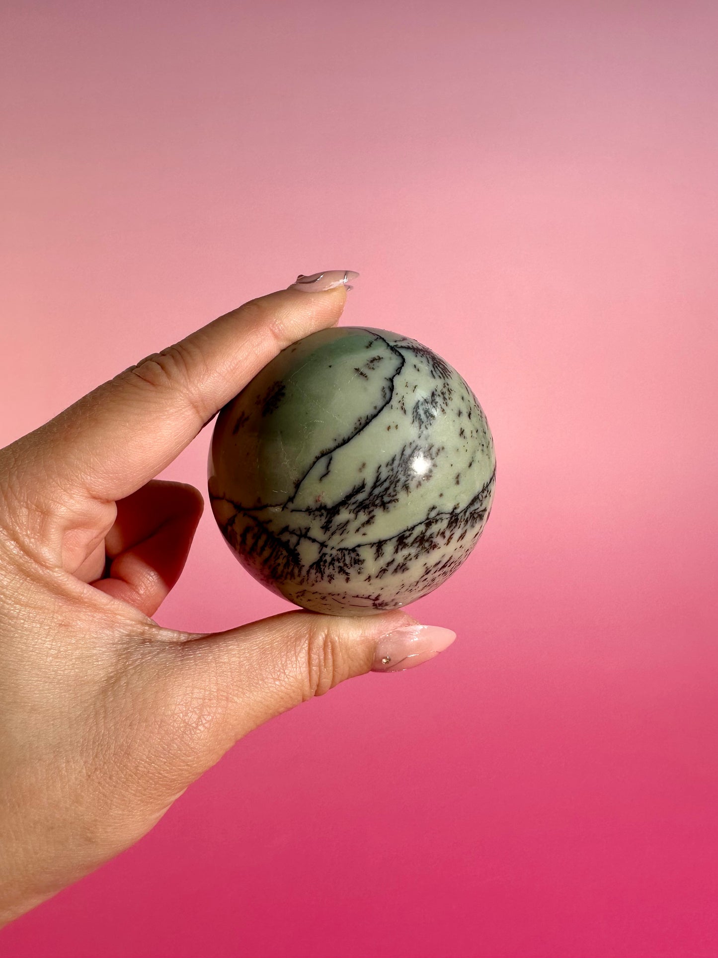 Green Picture Jasper Sphere – Option A