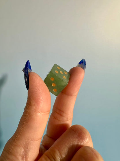 Green Aventurine Crystal Dice | Set of 2