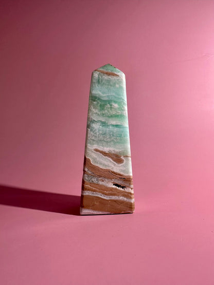 Caribbean Calcite Tower – Option A | Tranquility, Intuition & Ocean-Inspired Energy