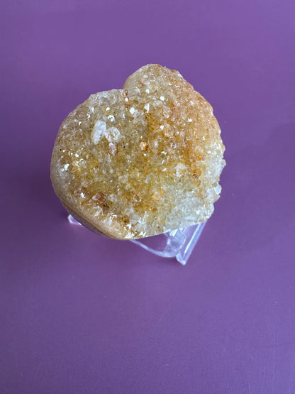 Small Druzy Amethyst Heart - C