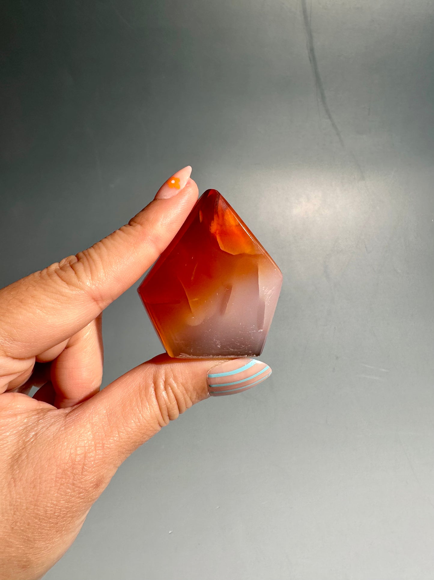 Carnelian Agate Geometric Freeform – Option A | Courage, Vitality & Confidence Energy