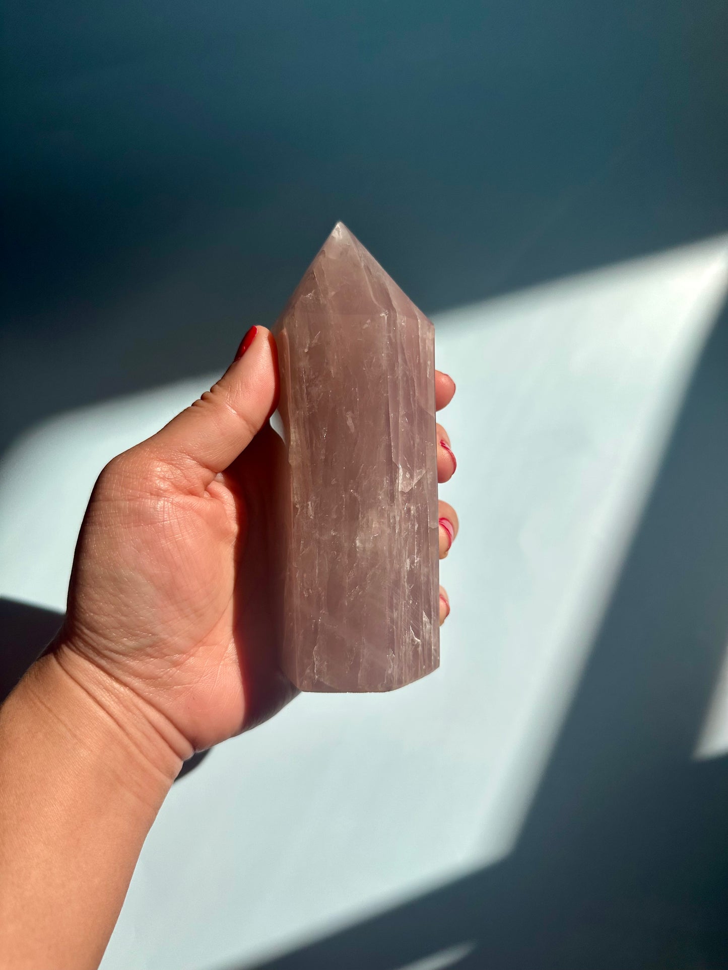 Large Rose Quartz Tower - A