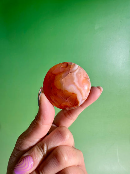 Carnelian Round Flat Palm