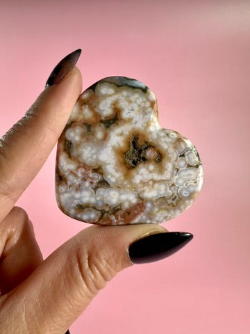 Ocean Jasper Heart Carving – B