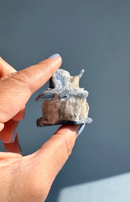Kyanite in Quartz Cluster - C