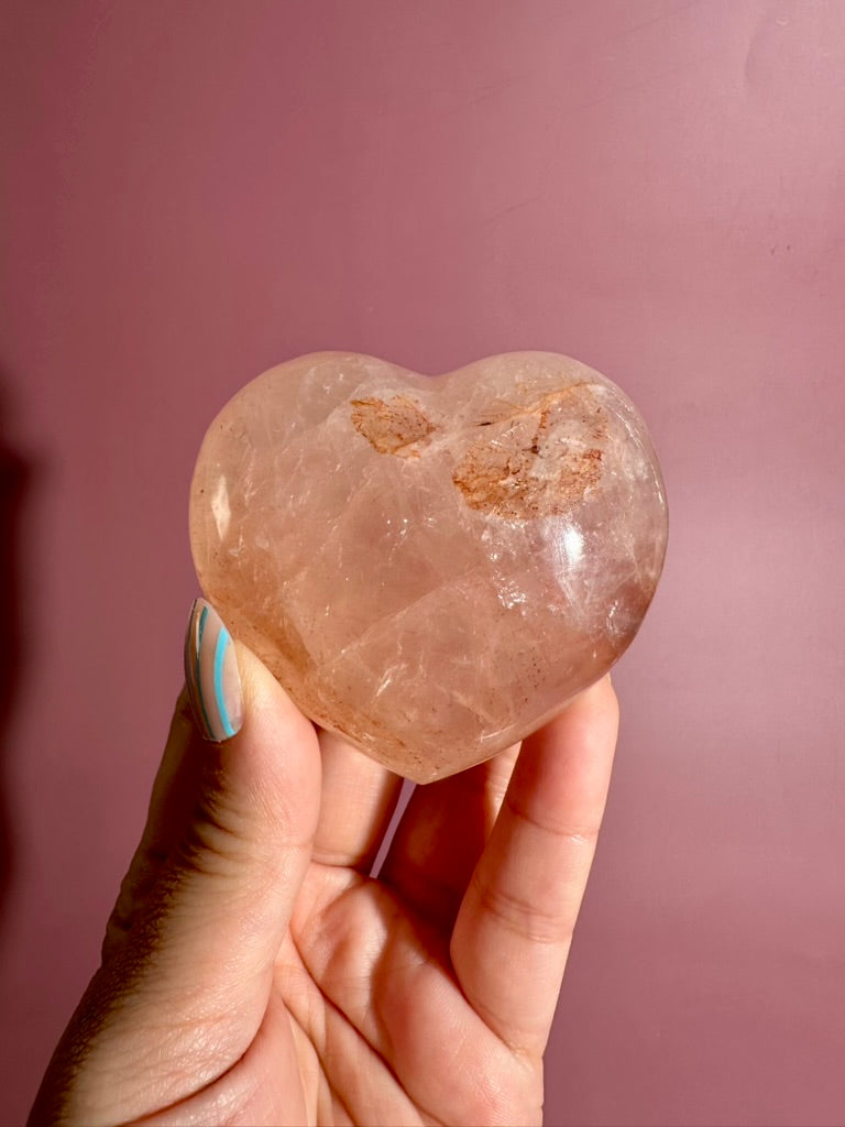 Fire Quartz Heart – Option C | Motivation, Strength & Grounding Crystal