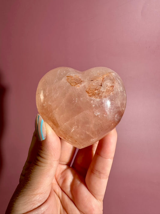 Fire Quartz Heart – Option C | Motivation, Strength & Grounding Crystal