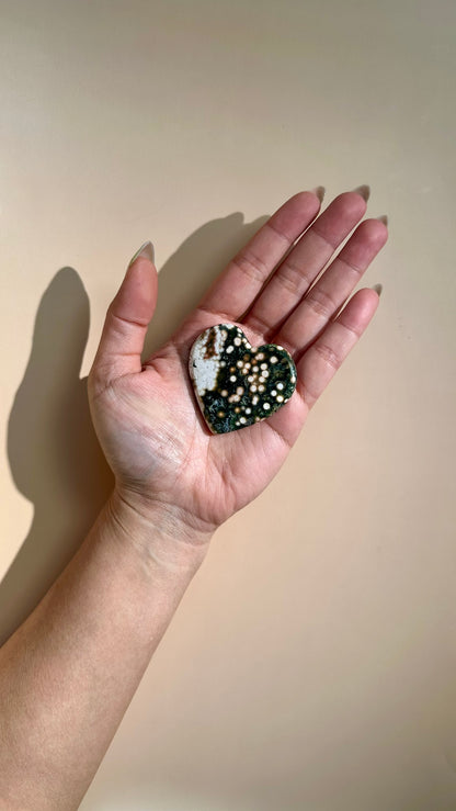 Ocean Jasper Heart Carving – Option N