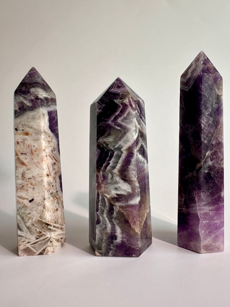 Small Chevron Amethyst Tower