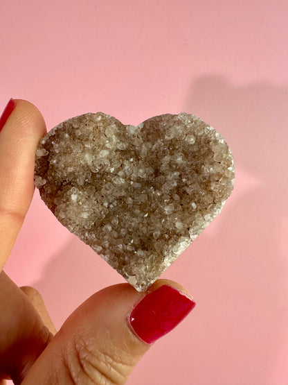 Small Druzy Amethyst Heart - B