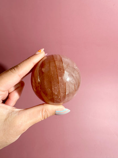 Fire Quartz Sphere Option J | One-of-a-Kind Polished Hematoid Quartz Crystal