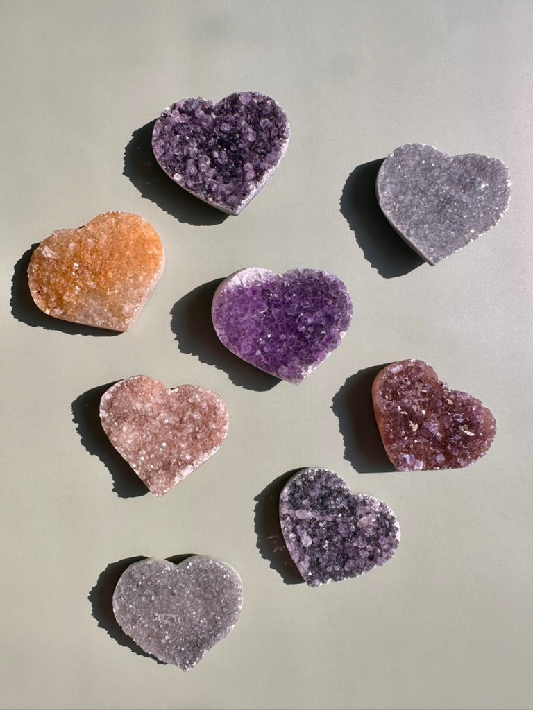 Small Druzy Amethyst Heart - H