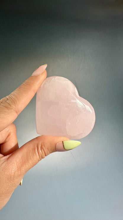 Pink Calcite Heart UV Reactive – Option A