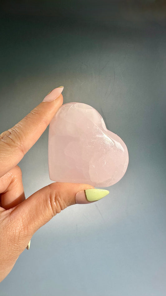 Pink Calcite Heart UV Reactive – Option A