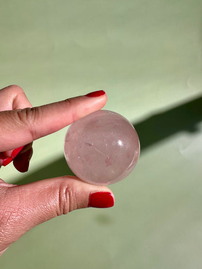 Small Star Rose Quartz Sphere - B