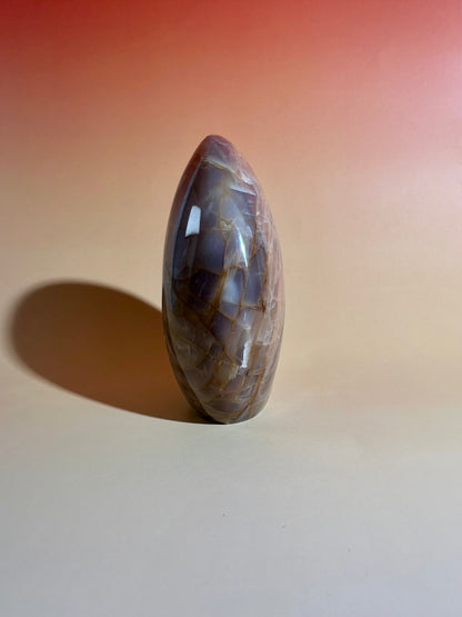 Peach Moonstone Standing Freeform – Option E | Collector Crystal, Emotional Healing & New Beginnings