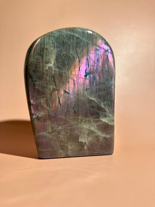 Extra Large Purple Flash Labradorite Standing  Freeform – Option D