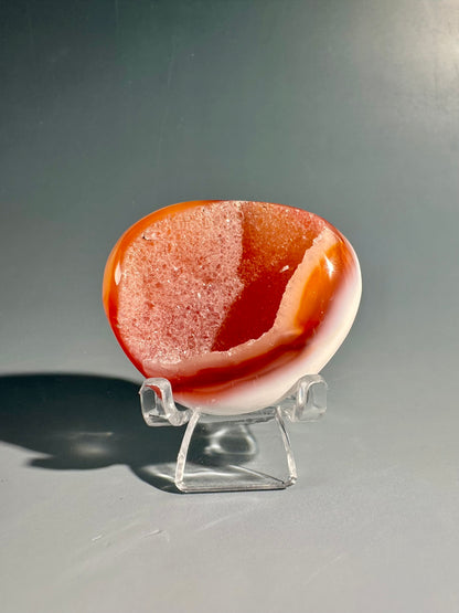 Small Orca Carnelian Agate Heart Option H | Courage, Grounding & Emotional Balance Crystal